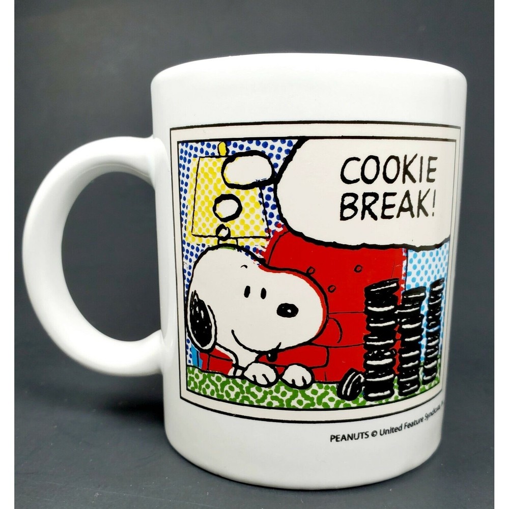 Peanuts Snoopy COOKIE BREAK Ceramic Mug Innovative Designs VGUC!